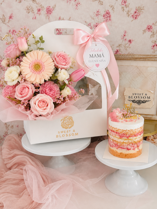 Flower Cake Box 🌸 | Cake + Fresh Floral Arrangement