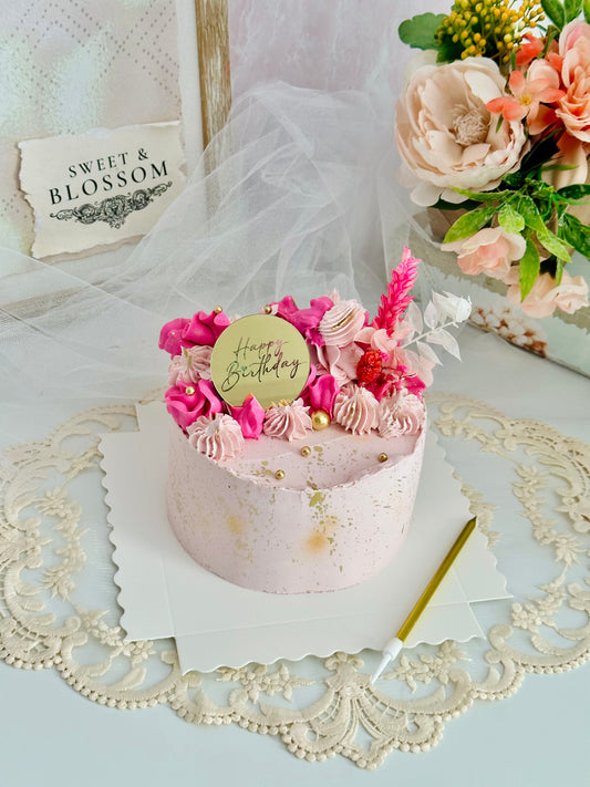 Pink Floral Mini Cake